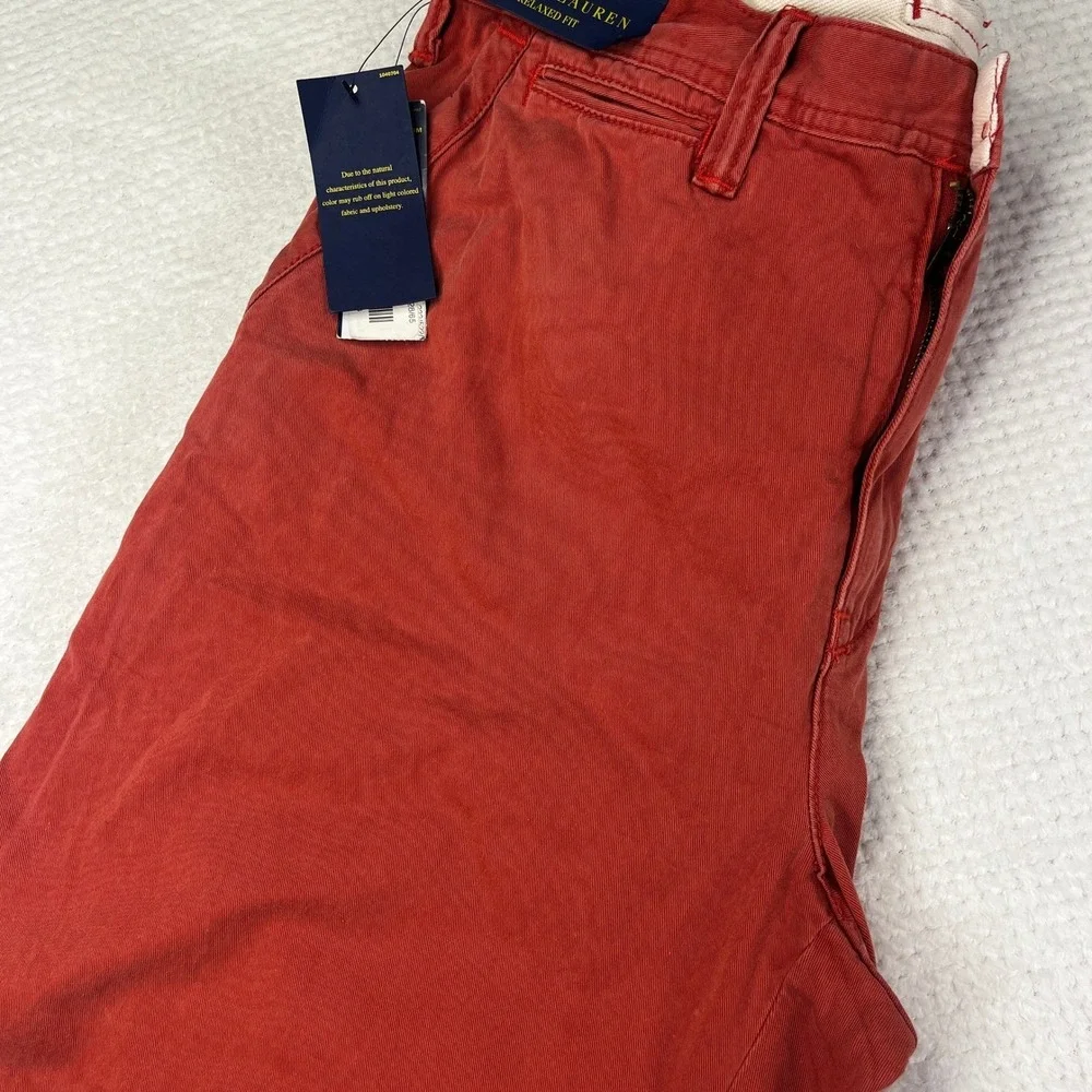 Polo Ralph Lauren Mens Relaxed Fit Chino Shorts Red Size 32 NWT